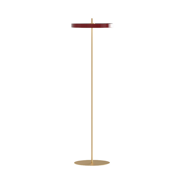 elegantní designová stojací lampa se zabudovaným LED panelem a difuzorem  (červená)