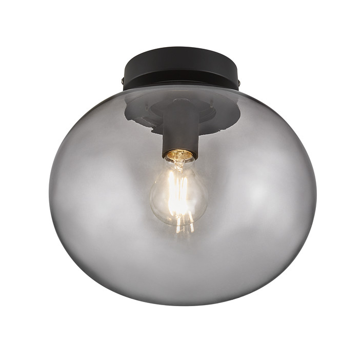 Série svítidel Alton od Nordluxu z kouřového a opálového skla. Spojení jednoduchosti a elegance. (kouřové sklo, černá)