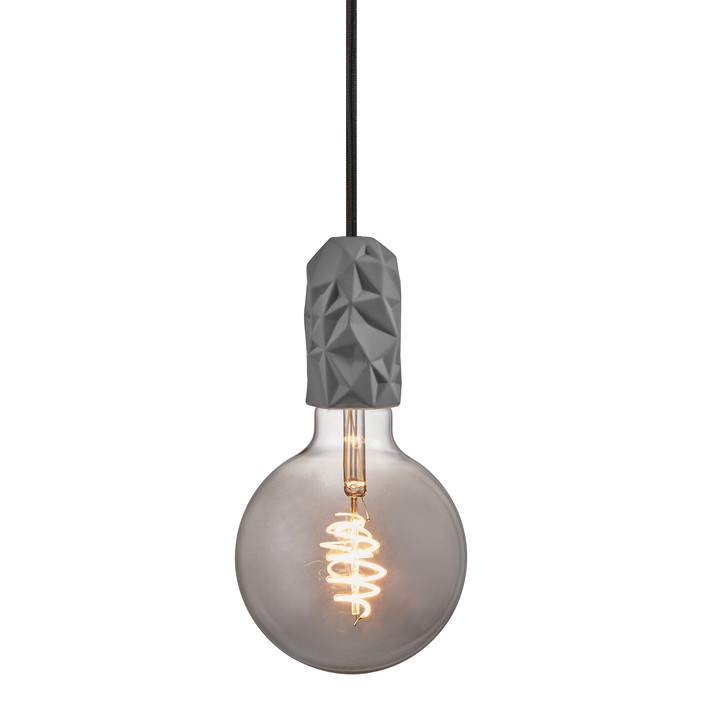 Jednoduchá, moderní a stylová lampa z porcelánu s plastickým designem, to je Nordlux Hang. (šedá)