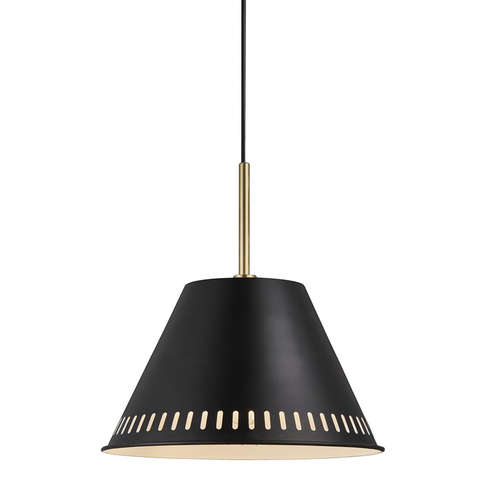 Elegantní lehce industriální svítidlo s mosazným detailem a zajímavým světelným efektem - Nordlux Pine. (černá)