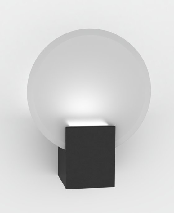 Neotřelé koupelnové světlo z tvrzeného broušeného skla s třístupňovým stmívačem dostupné v bílé nebo černé barvě.