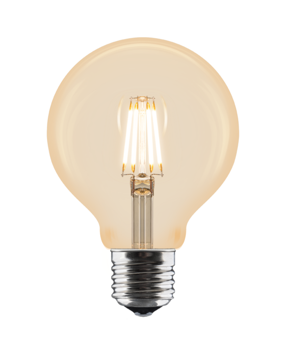 2W LED žárovka UMAGE Idea o průměru 8 cm, vhodná pro svítidla se závitem E27 a E26 nejen značky UMAGE. 
