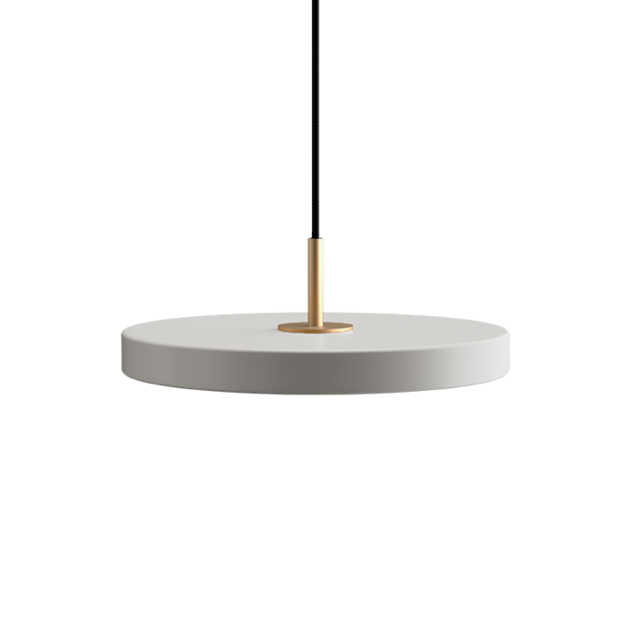 Jednoduchá a originální závěsná lampa UMAGE Asteria ve tvaru disku. Kovové stínidlo, LED žárovka. Sedm barev.  (šedá)