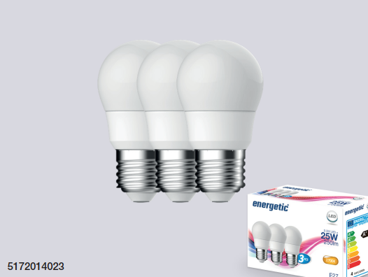 Nordlux LED žárovka E27 4,9W 2700K v balení 3 kusů (bílá)