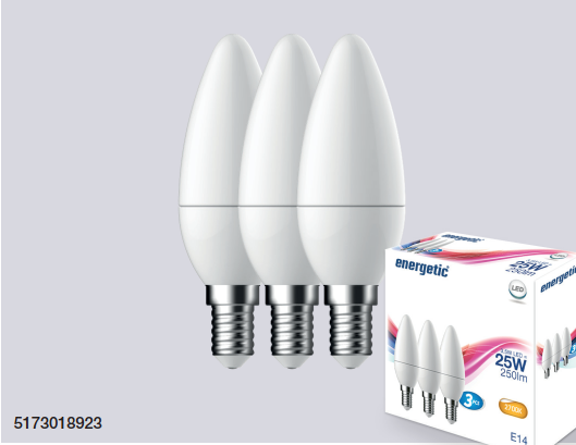 Nordlux LED žárovka E14 4,9W 2700K v balení 3 kusů (bílá)
