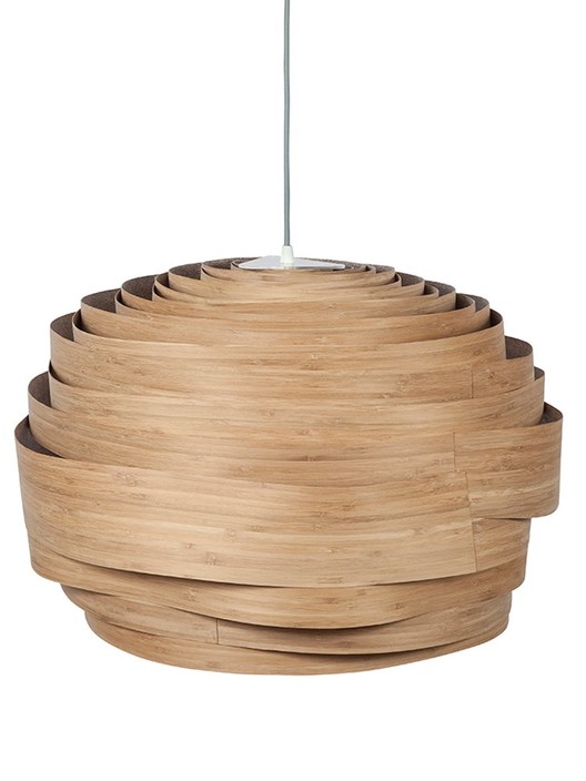 Udržitelná elegantní závěsná lampa z dýhy - Studio Vayehi Light Cloud 40 ve třech provedeních - javor, ořech, bambus. (Dýha: bambus)