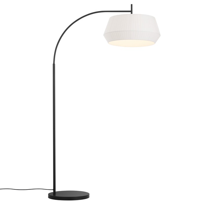Originální stojací lampa Nordlux Dicte s efektem tlumeného světla, dostupná v bílé či béžové barvě. (bílá)