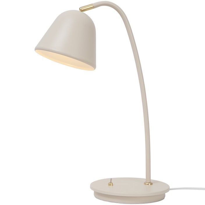 Stolní lampička ve vintage designu s mosaznými detaily, to je Nordlux Fleur. Díky nastavitelné hlavě si ji snadno namíříte Vámi požadovaným směrem.  (bílá)