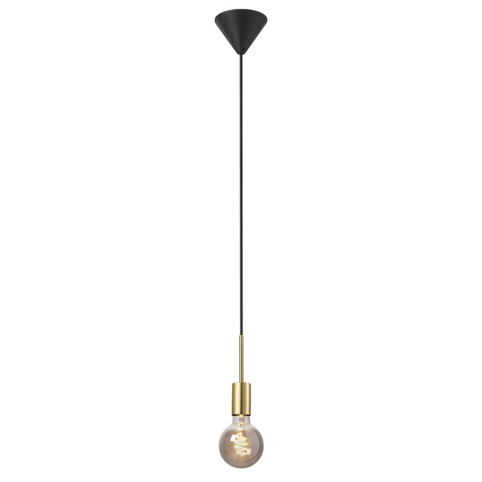 Závěsné dekorativní světlo Paco od Nordluxu v černé nebo mosazné variantě. Ideální v kombinaci s dekorativní žárovkou.   (mosaz)