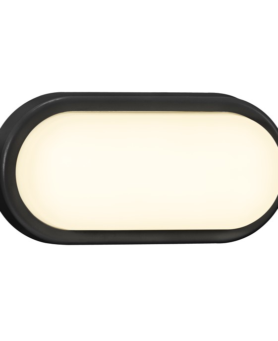Venkovní nástěnné a stropní, jednoduché a funkční LED světlo Nordlux Cuba Bright Oval použitelné i v interiéru, dostupné ve dvou barvách, v černé a bílé.