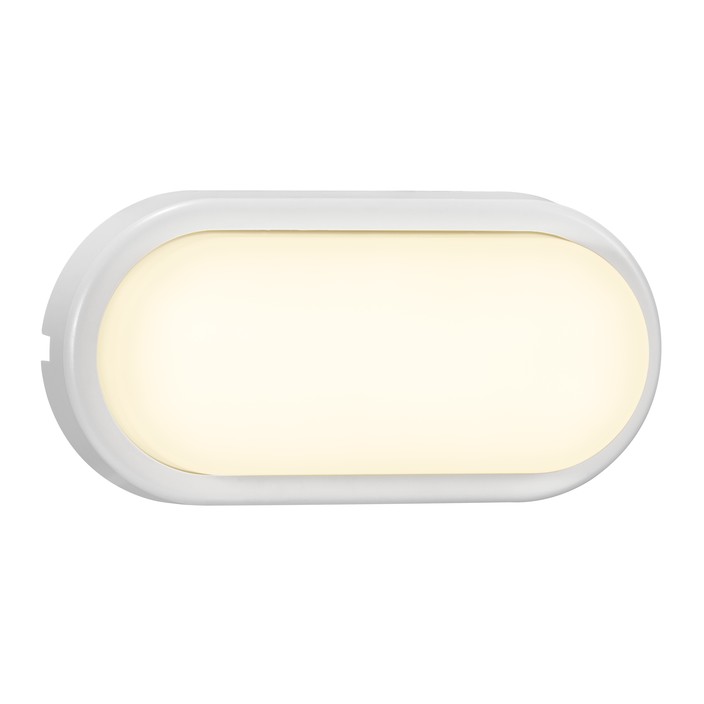 Venkovní nástěnné a stropní, jednoduché a funkční LED světlo Nordlux Cuba Bright Oval použitelné i v interiéru, dostupné ve dvou barvách, v černé a bílé. (bílá)