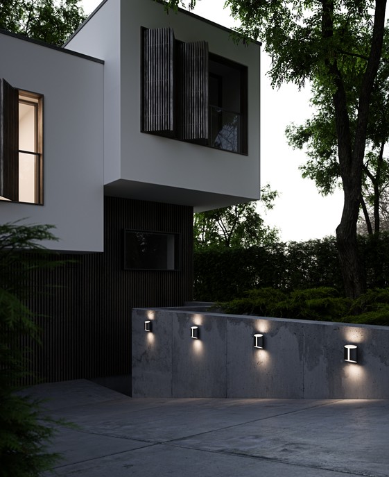 Nástěnné svítidlo Grip od Nordluxu v zešikmeném designu. Hodí se do interiéru i exteriéru, vydává rozptýlené měkké světlo, které je stmívatelné pomocí Nordlux Smart Light aplikace. Dostupné v bílé a černé barvě.