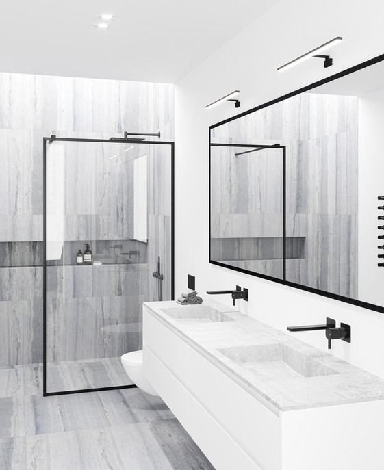 Koupelnové elegantní tenké světlo Marlee od Nordluxu umožňuje tři způsoby instalace – na zeď, na zrcadlo či na skříňku. Díky vysokému krytí ho využijete ve vlhkých prostorách.
