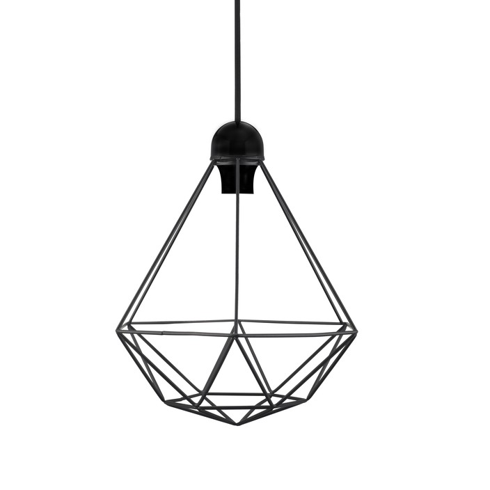 Černě lakovaný kovový lustr Nordlux Tees v grafickém designu (černá)