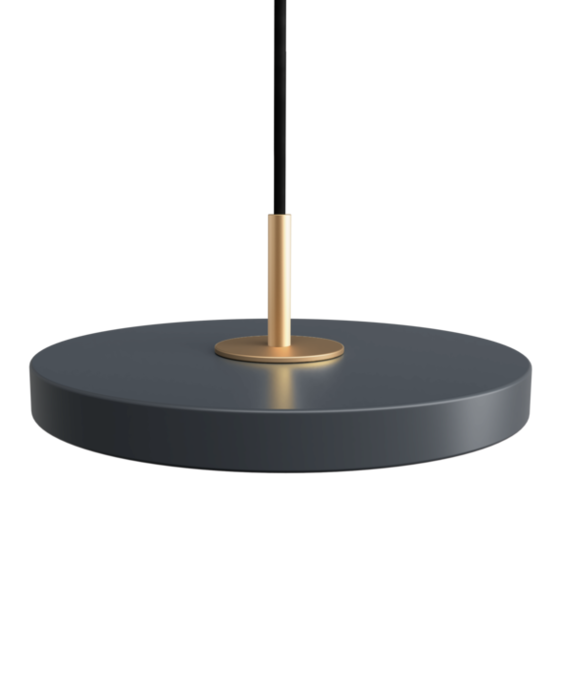 Jednoduchá a originální závěsná lampa UMAGE Asteria Micro ve tvaru disku. Kovové stínidlo, LED žárovka v jedenácti barevných provedeních.