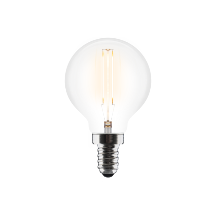 4W LED žárovka UMAGE Idea o průměru 4,5 cm, vhodná pro svítidla se závitem E14 nejen značky UMAGE. (čirá)