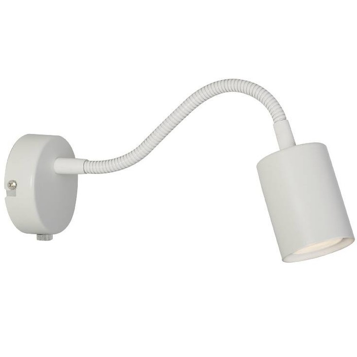 Minimalistická nástěnná lampička Nordlux Explore s bodovým světlem na flexi ramenu dodávaná s LED žárovkou (bílá)
