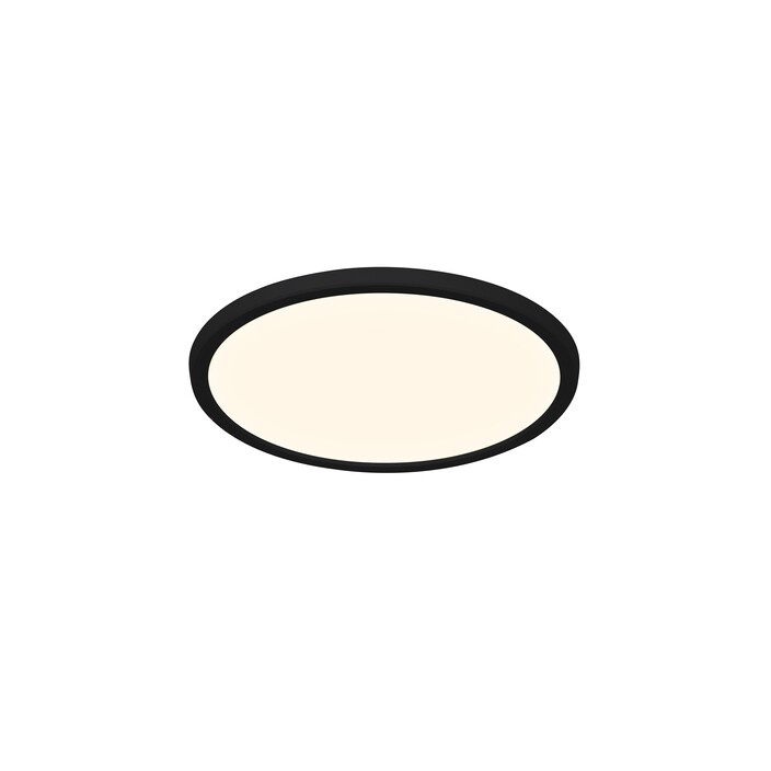 Jednoduché kruhové svítidlo Oja 29 v ultratenkém provedení s třístupňovým stmívačem. (černá)