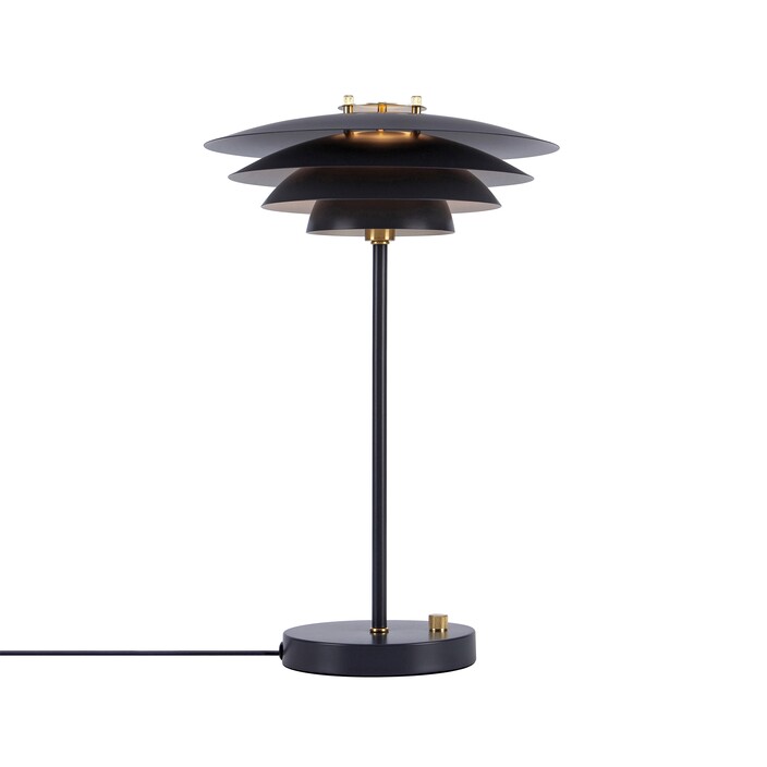 Exkluzivní stolní lampa z lakovaného kovu s typickými skandinávskými prvky a zajímavými průsvity Nordlux Bretagne
 (šedá)