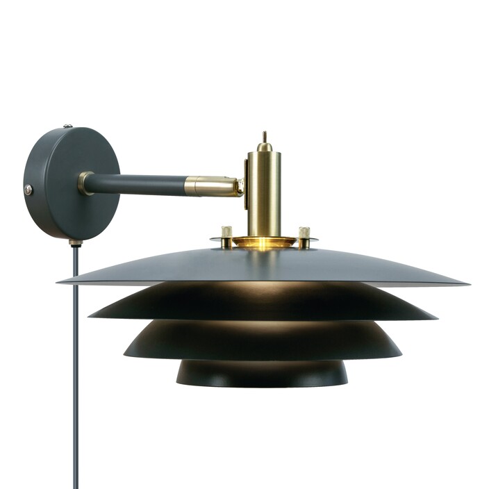 Exkluzivní nástěnná lampa z lakovaného kovu s typickými skandinávskými prvky a zajímavými průsvity Nordlux Bretagne
 (šedá)