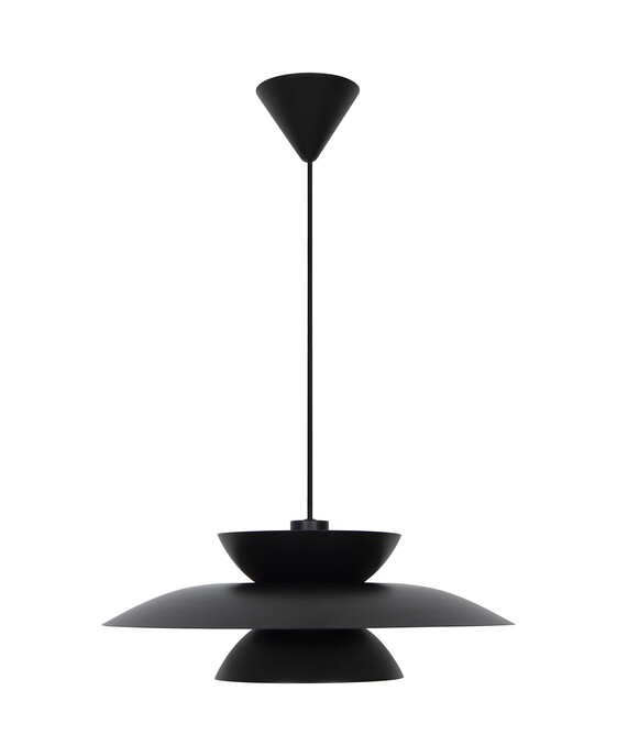 Závěsné světlo Carmen od Nordluxu v minimalistickém designu s vrstveným stínítkem.