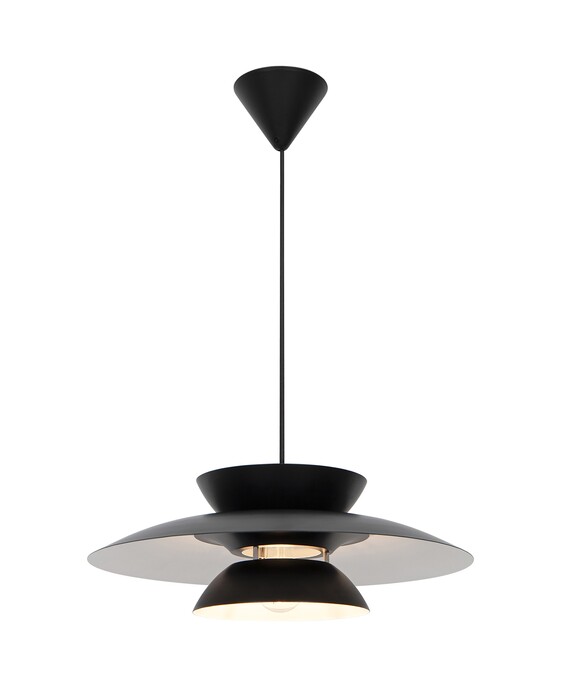 Závěsné světlo Carmen od Nordluxu v minimalistickém designu s vrstveným stínítkem.