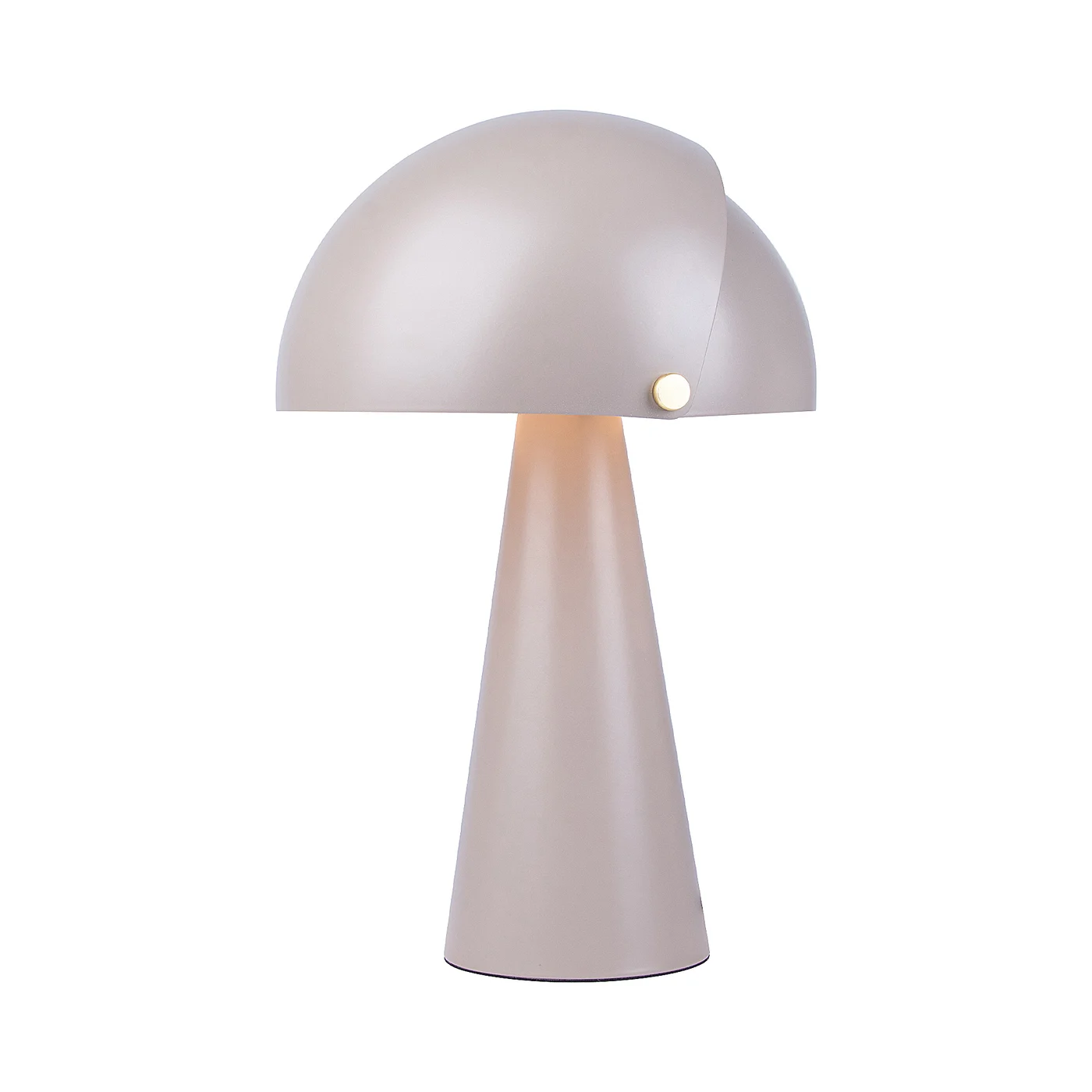 Originální stolní svítidlo Align od Nordluxu v matném sametovém provedení s detaily z broušené mosazi. Stínítko lampy je složeno z vnitřního statického a vnějšího pohyblivého, které si můžete uzpůsobit podle Vašich potřeb. Vyberte si z 8 barevných variant. (hnědá)