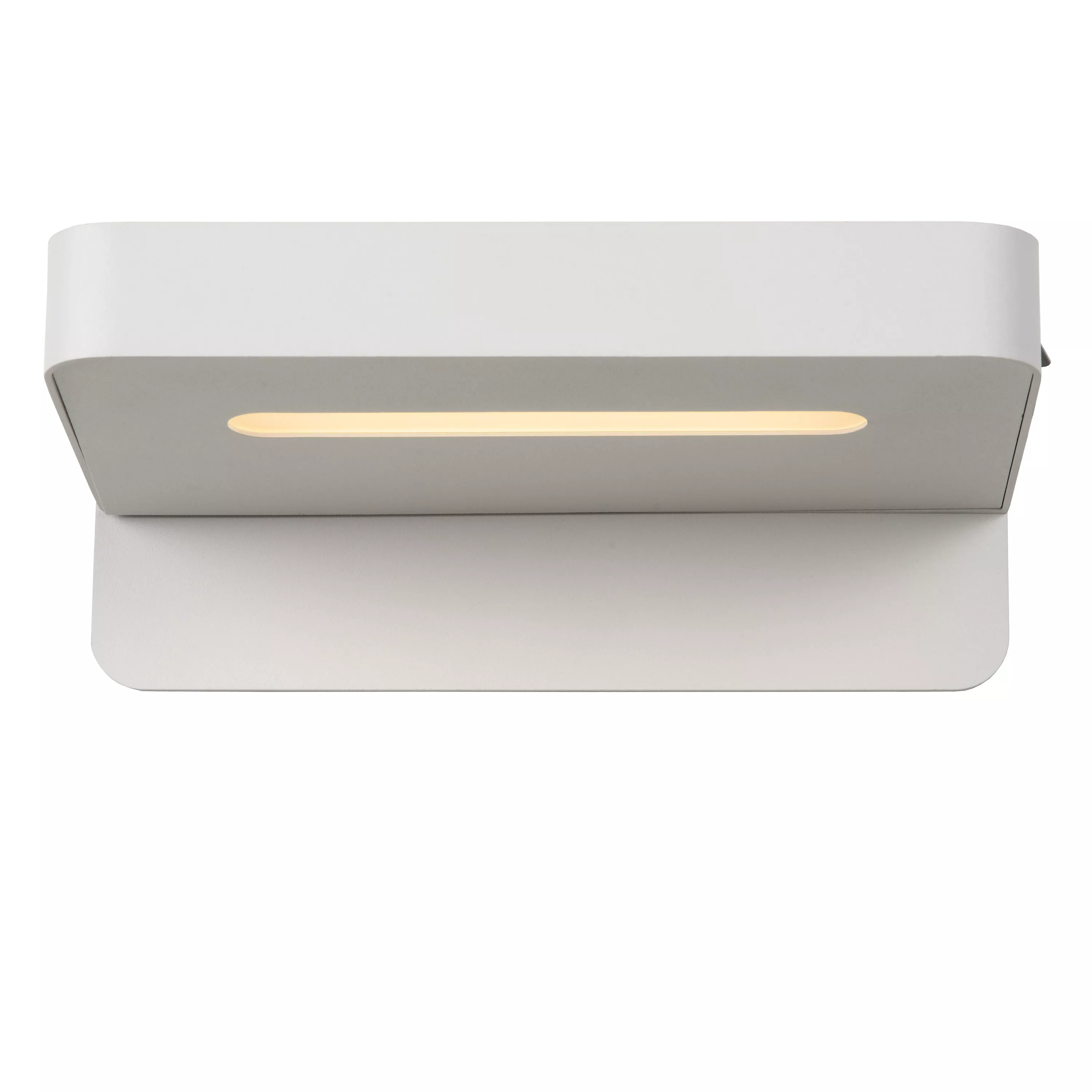 Multifunkční nástěnné svítidlo Atkin v bílé barvě se skrytým zdrojem a zabudovaným USB portem.