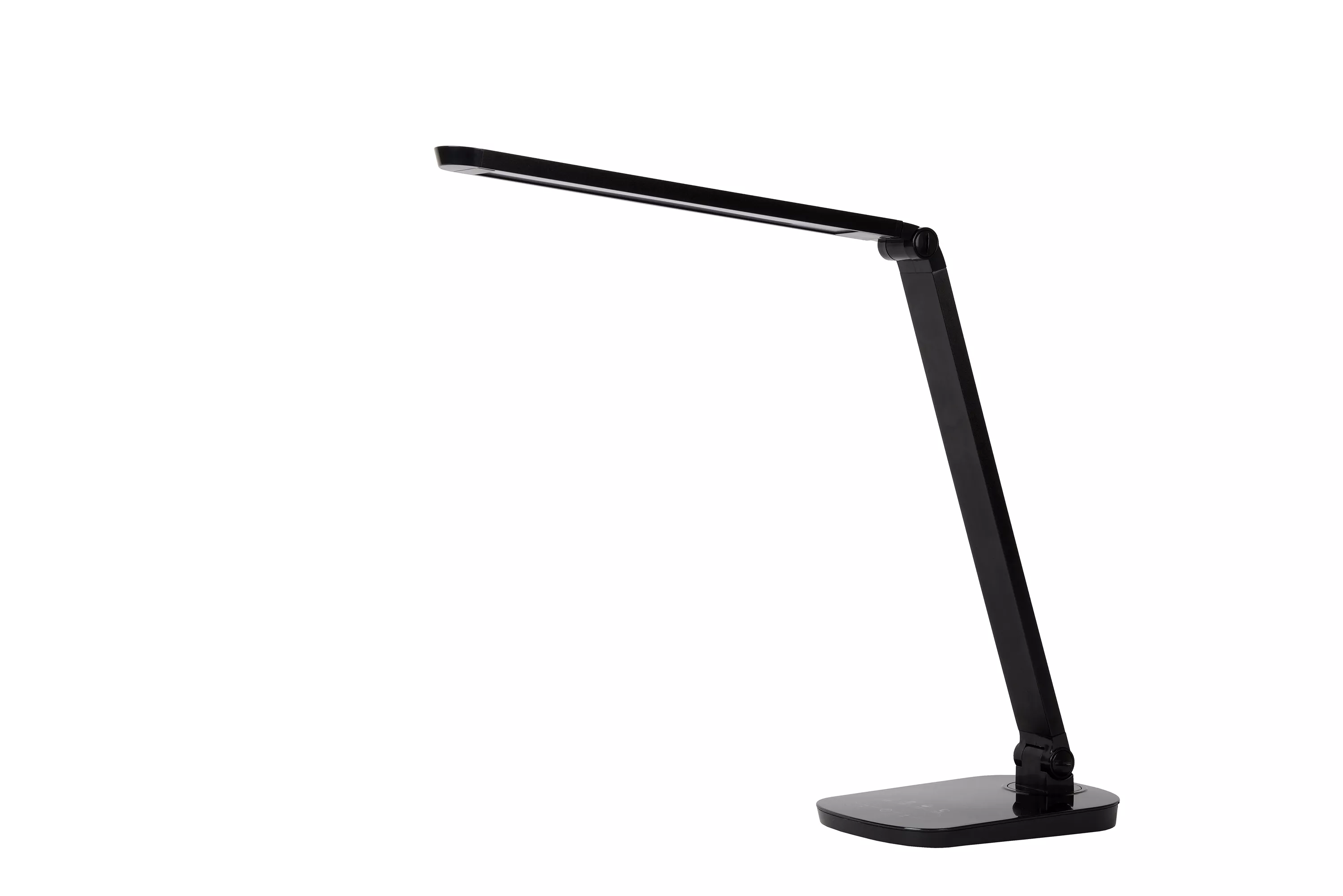 Multifunknční stolní lampička Vario se stmívatelným LED zdrojem pomocí dotykového stmívače a nastavitelným ramenem v černém provedení. (černá)