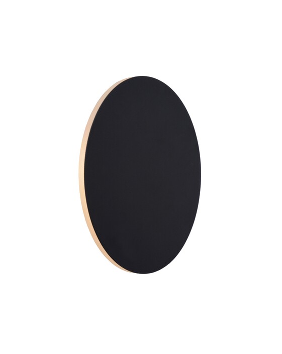 Nástěnné svítidlo Eklyps vytvoří na stěně kruhovou záři, k dostání v černém provedení. (černá)