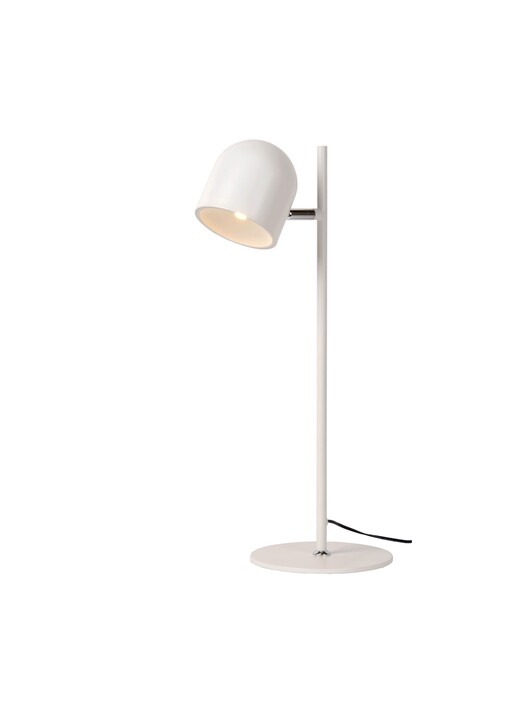 Elegantní stolní lampička Skanska s otočnou hlavou a stmívatelným zabudovatelným LED zdrojem. (bílá)