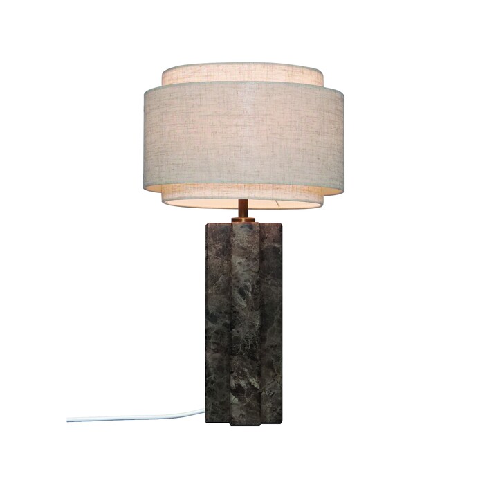 Stolní lampička Takai od Nordluxu se chlubí velkým stínítkem ze lněného plátna v kombinaci s mramorovou základnou, hodí se tak skvěle do ložnice nebo obývacího pokoje. (béžová)