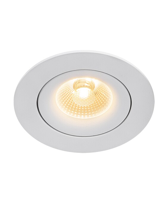 Vestavěná bodovka Aliki je ideální do koupelny a poskytuje přirozené světlo, bodovky lze otáčet libovolným směrem a jsou dostupné v bílé a černé variantě.