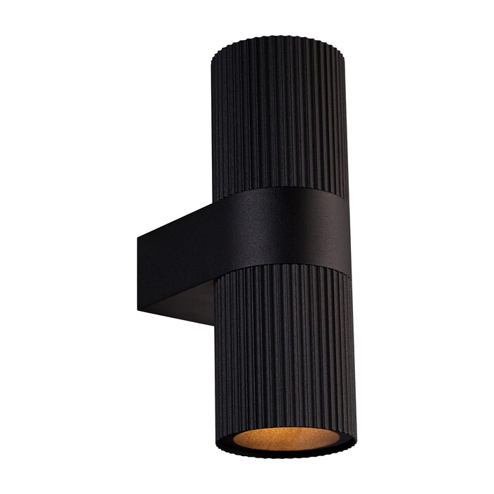 Nordlux Kyklop Ripple je moderní venkovní nástěnné svítidlo se zvlněným povrchem, které osvětluje okolí směrem nahoru i dolů. Dostupné v černé a rezavé variantě. (černá)