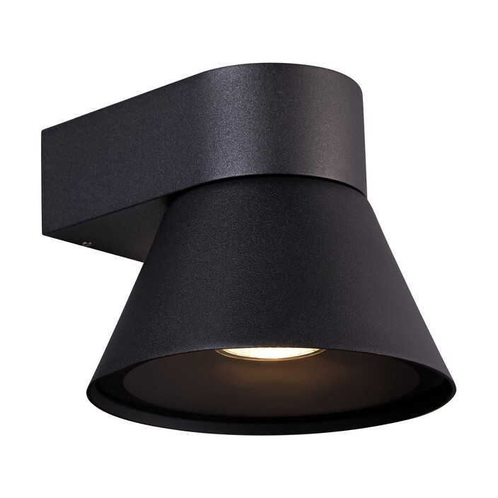 Nordlux Kyklop Cone je moderní venkovní nástěnné svítidlo, které osvětluje okolí směrem dolů. Dostupné v černé a rezavé variantě. (černá)