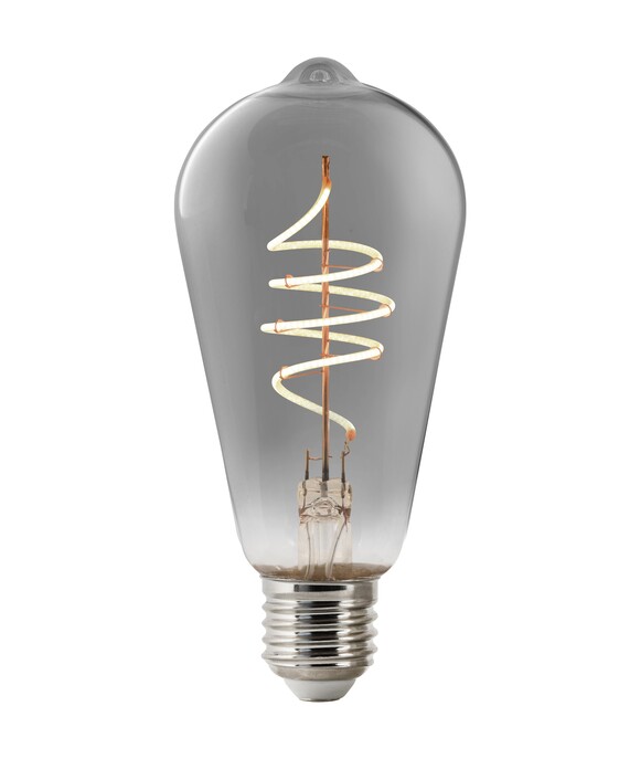 Designová chytrá stmívatelná LED žárovka pro svítidla se závitem E27. V kouřovém provedení.