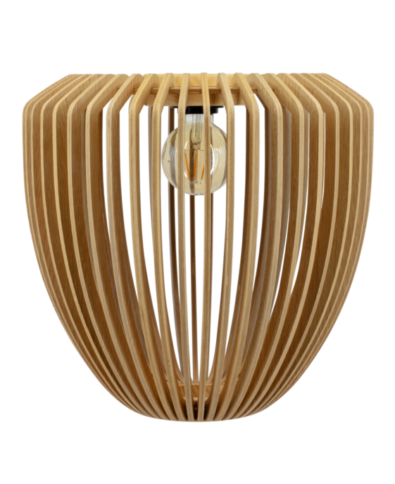 Stínítko ze dřeva dubu tvořené precizním poskládáním tenkých lamel ve 3 barevných variantách.