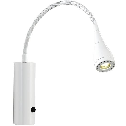 Jednoduchá nástěnná lampa Nordlux Mento s flexi ramenem v minimalistickém duchu (bílá)
