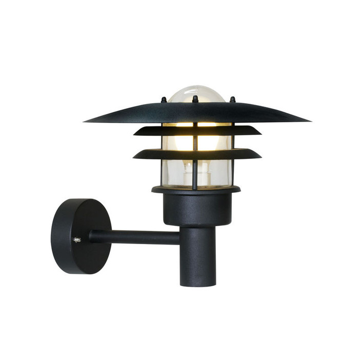 Klasické jednoduché venkovní nástěnné svítidlo poskytující krásné měkké světlo ve třech barevných provedeních (černá)