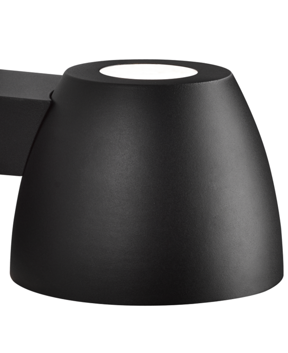 Venkovní nástěnné svítidlo z černého kovu s moderním jednoduchým designem a s možností paralelního zapojení