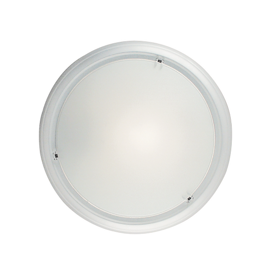 Nástěnné/stropní svítidlo Frisbee se skleněným stínítkem (bílá)