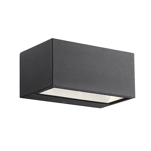Jednoduché venkovní nástěnné LED svítidlo čtvercového tvaru v černé barvě vhodné jako orientační nebo na osvětlení vchodu (černá)