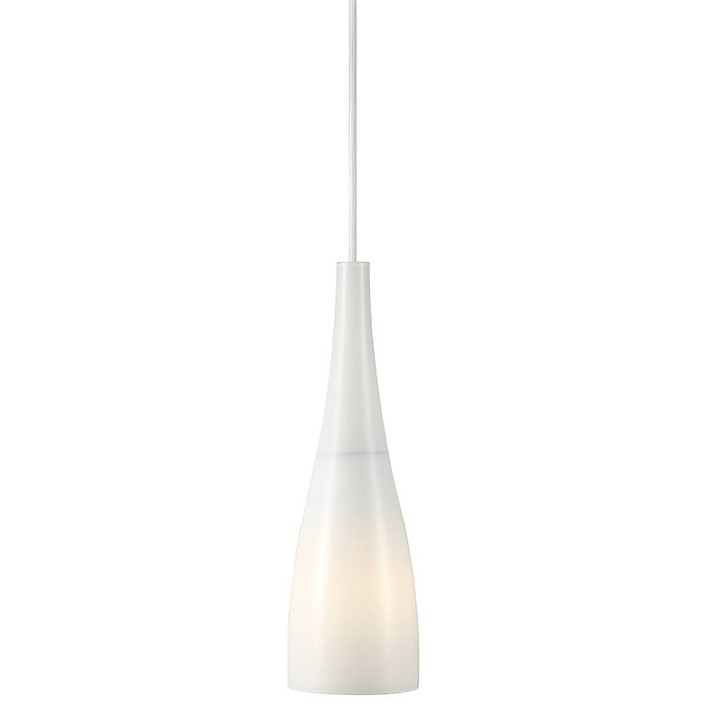 Nordlux Embla - stylová závěsná lampa do jídelny i kavárny. Štíhlé skleněné stínidlo (bílá)