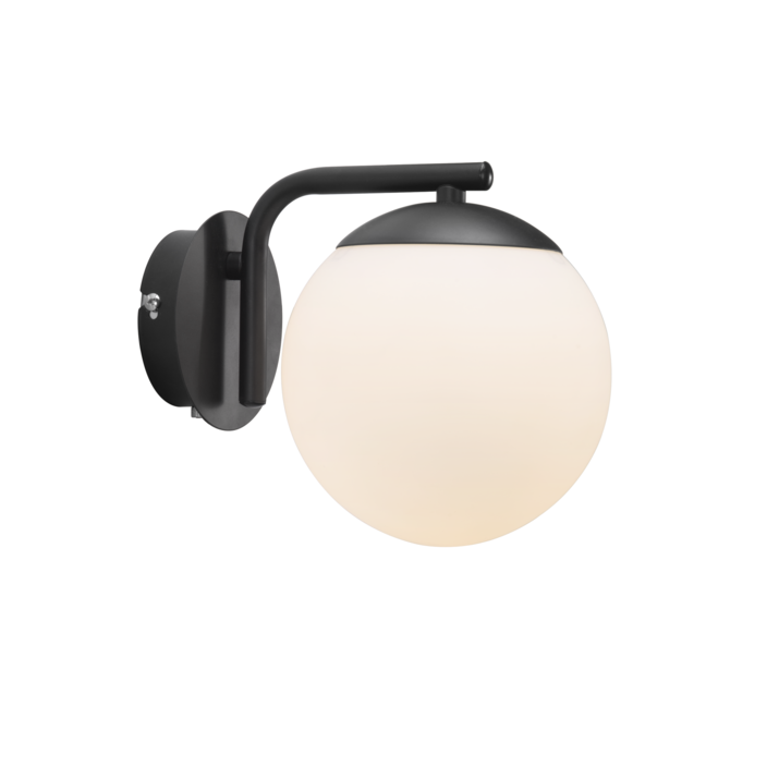 Nordlux Grant - elegantní nástěnná lampa. Nadčasová kombinace skla, kovu a stylu (černá)