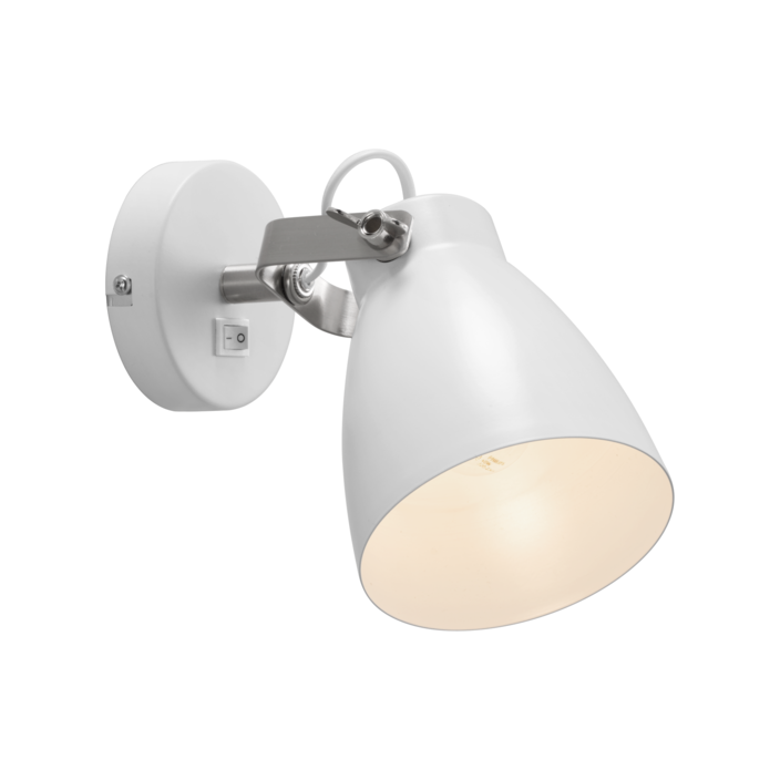 Nordlux Largo - kovová nástěnná lampa s dotekem industriálního stylu  (bílá)