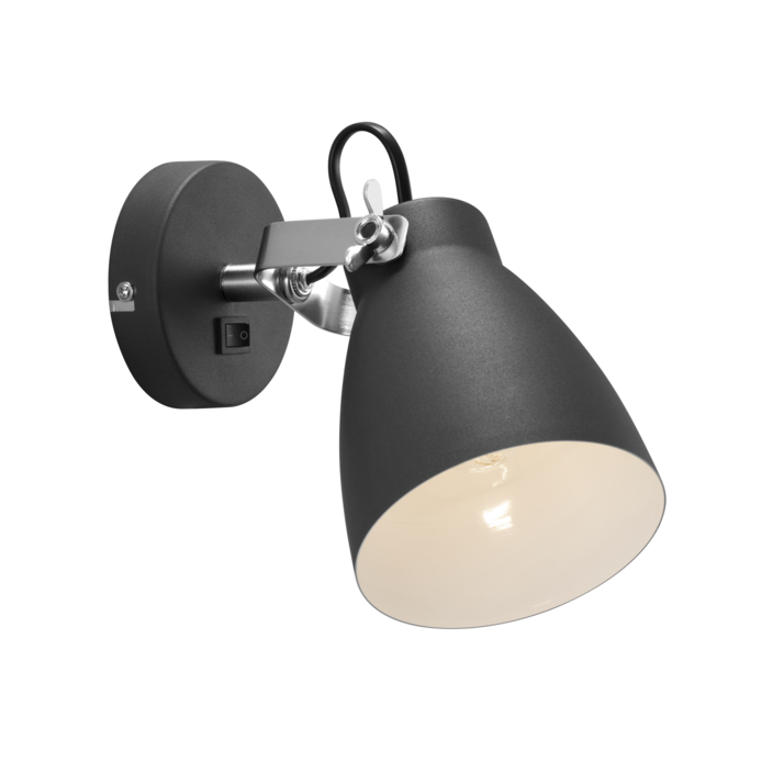Nordlux Largo - kovová nástěnná lampa s dotekem industriálního stylu  (černá)