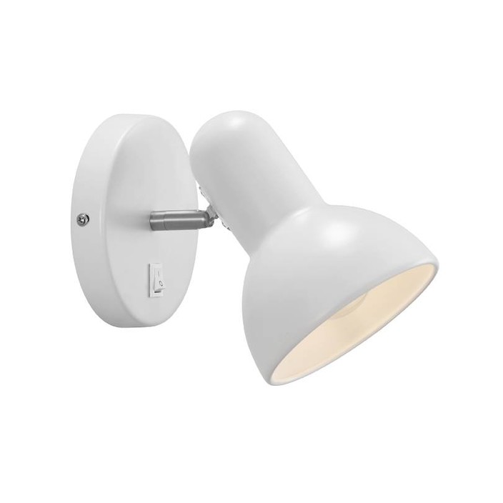 Nordlux Texas - klasická kovová nástěnná lampa oblých tvarů  (bílá)