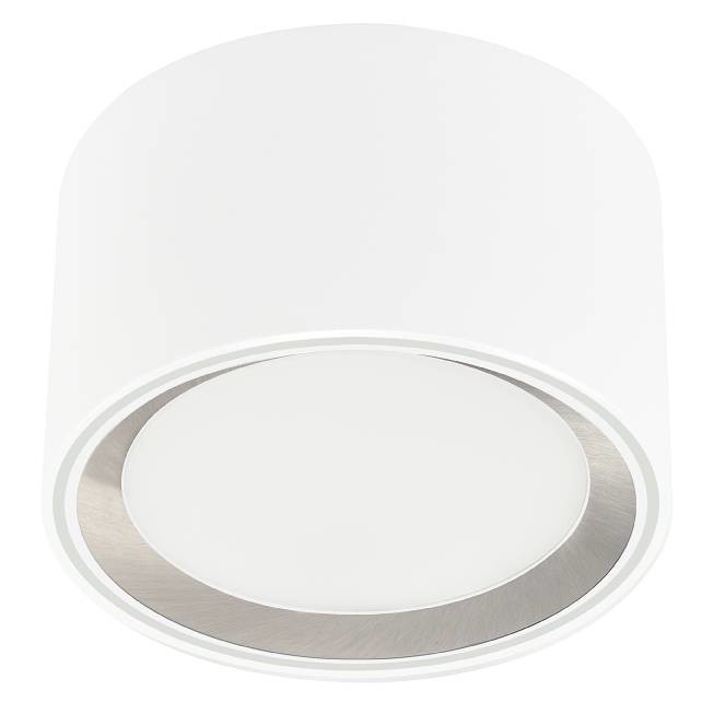 Kruhové stropní svítidlo Fallon od Nordluxu s přepínačem intenzity svícení (bílá, ocelový kroužek)