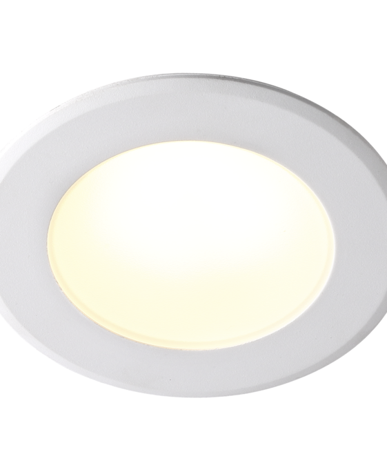 Kulaté vestavné stmívatelné svítidlo Nordlux Birla. Úsporná LED žárovka. Vhodné pro vnitřní i venkovní použití 