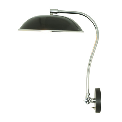 Stylová nástěnná lampa Hugo od Original BTC s hliníkovým stínítkem na pohyblivém ocelovém rameni